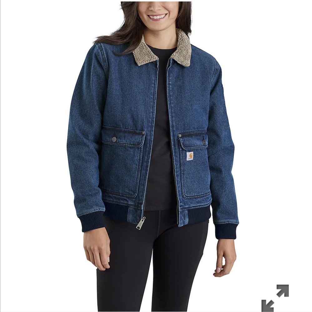 Women's Sherpa lined denim jacket